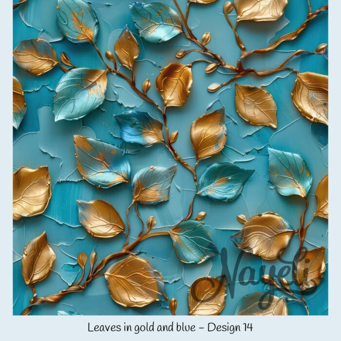 Leaves in gold and blue – Bild 15