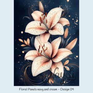 Floral Panels navy and cream – Bild 10
