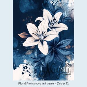 Floral Panels navy and cream – Bild 13