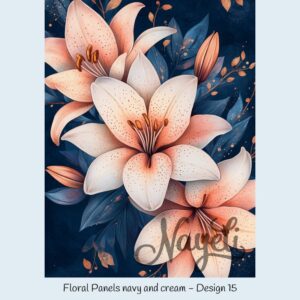Floral Panels navy and cream – Bild 16