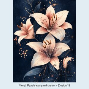 Floral Panels navy and cream – Bild 19