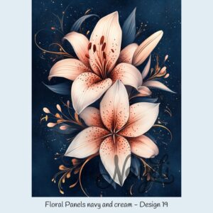 Floral Panels navy and cream – Bild 20