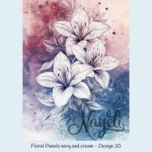 Floral Panels navy and cream – Bild 21
