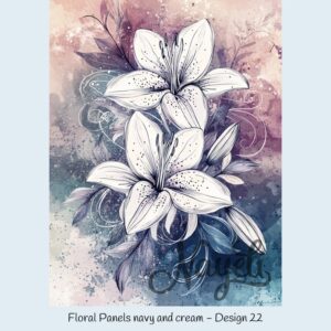 Floral Panels navy and cream – Bild 23