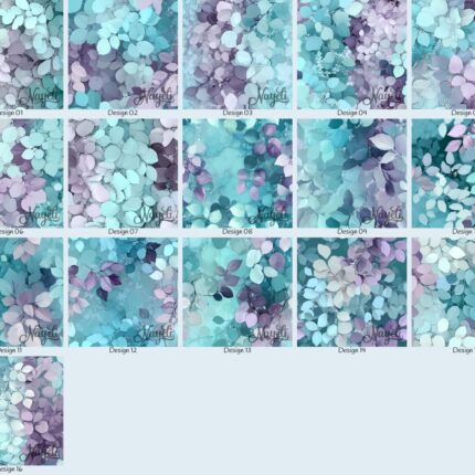 Frosted Mirage Watercolor Leaves