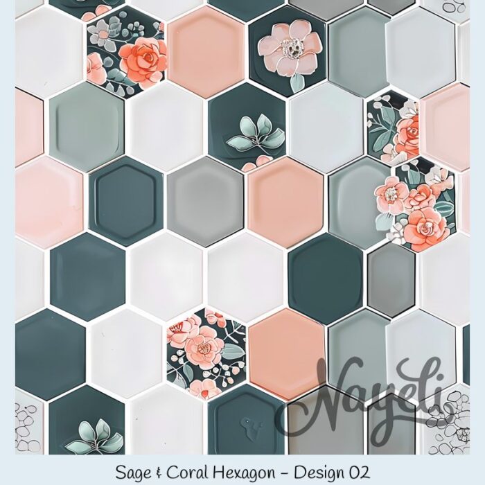 Sage & Coral Hexagon – Bild 3