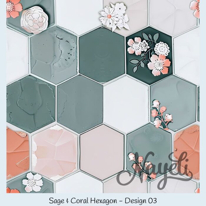 Sage & Coral Hexagon – Bild 4