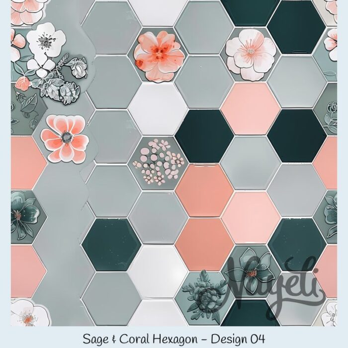 Sage & Coral Hexagon – Bild 5