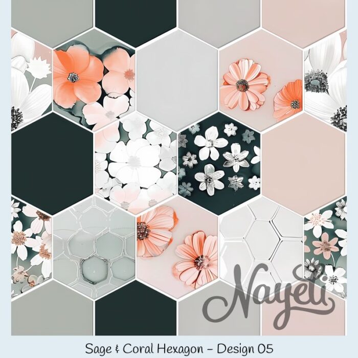 Sage & Coral Hexagon – Bild 6