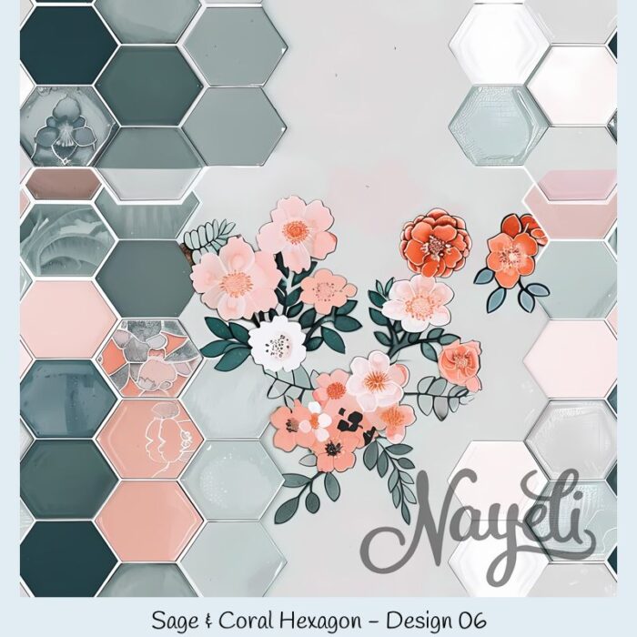 Sage & Coral Hexagon – Bild 7