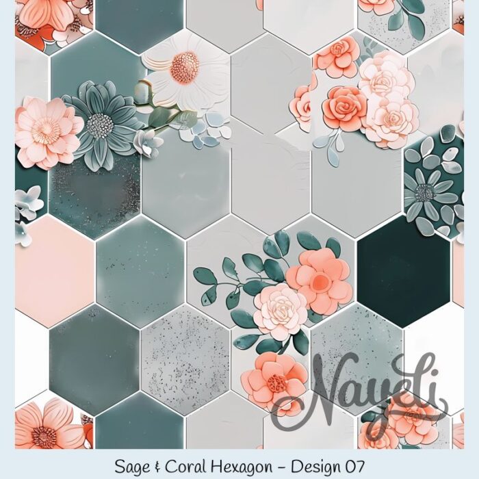 Sage & Coral Hexagon – Bild 8