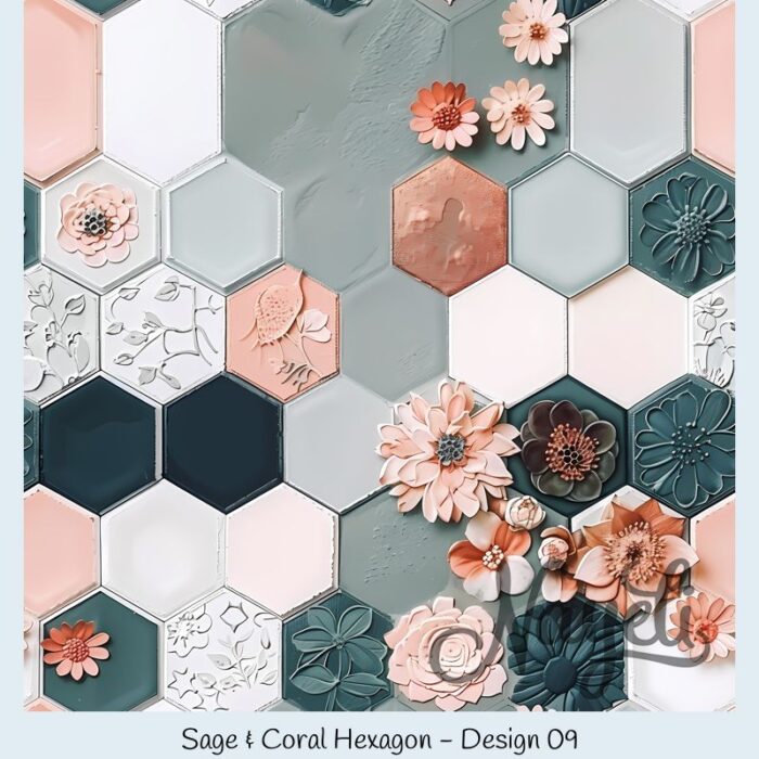 Sage & Coral Hexagon – Bild 10