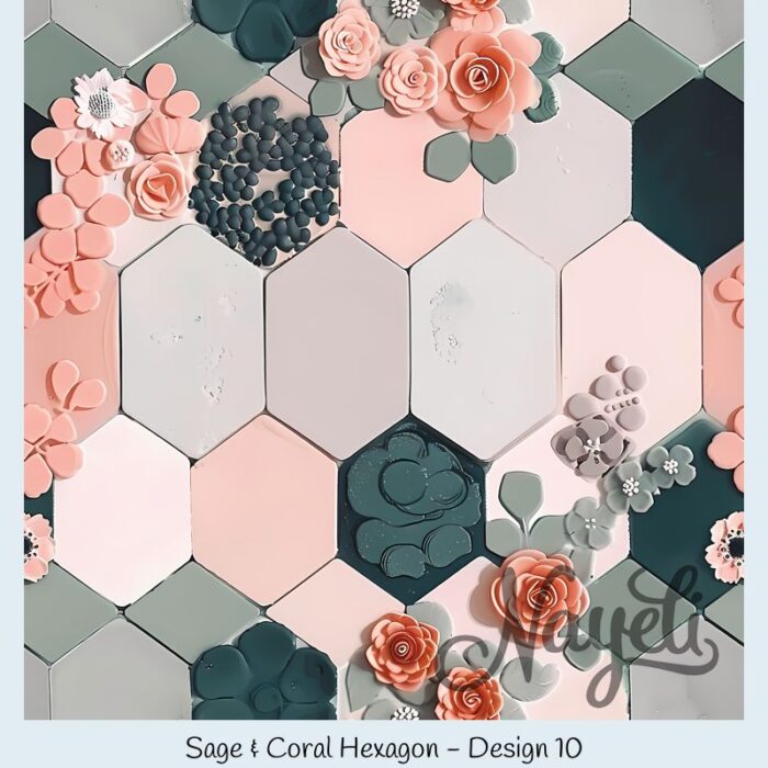 Sage & Coral Hexagon – Bild 11