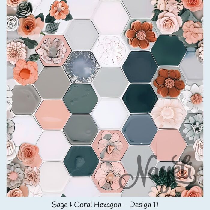Sage & Coral Hexagon – Bild 12