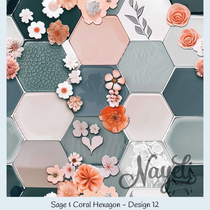 Sage & Coral Hexagon – Bild 13