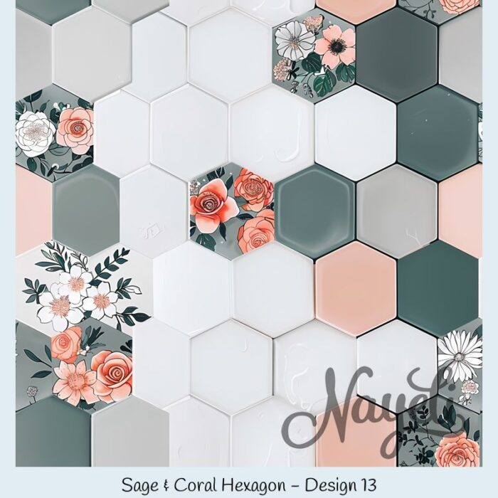 Sage & Coral Hexagon – Bild 14