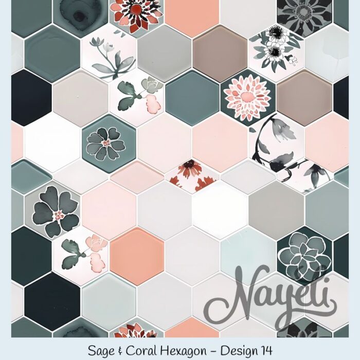 Sage & Coral Hexagon – Bild 15