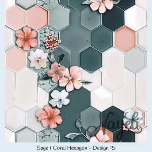 Sage & Coral Hexagon – Bild 16