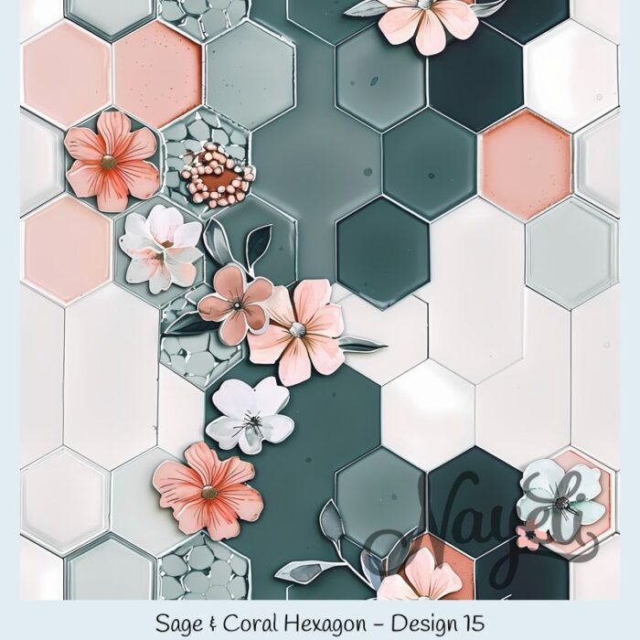Sage & Coral Hexagon – Bild 16