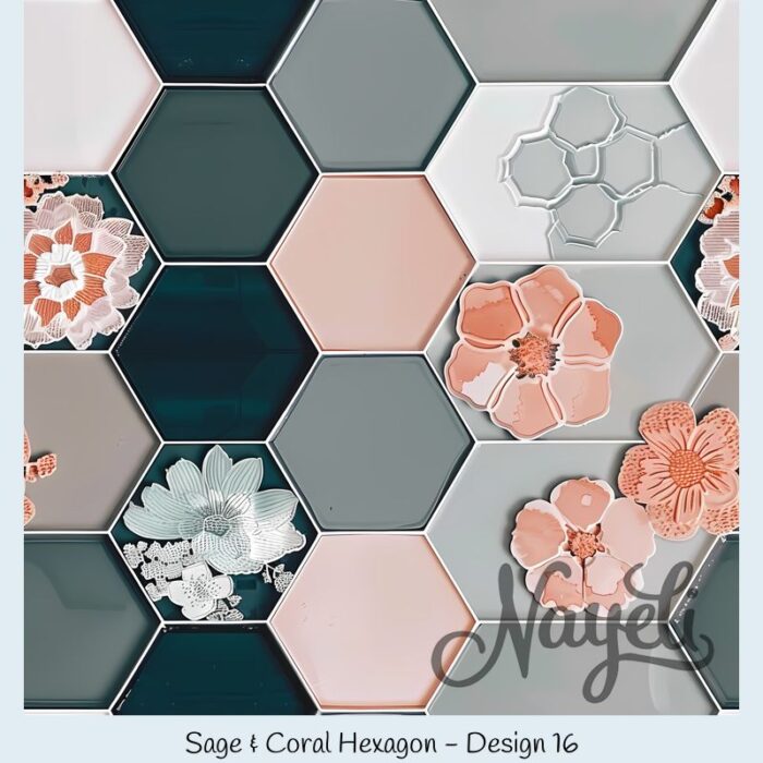 Sage & Coral Hexagon – Bild 17