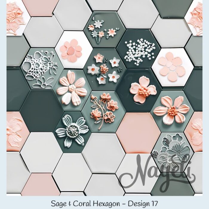 Sage & Coral Hexagon – Bild 18