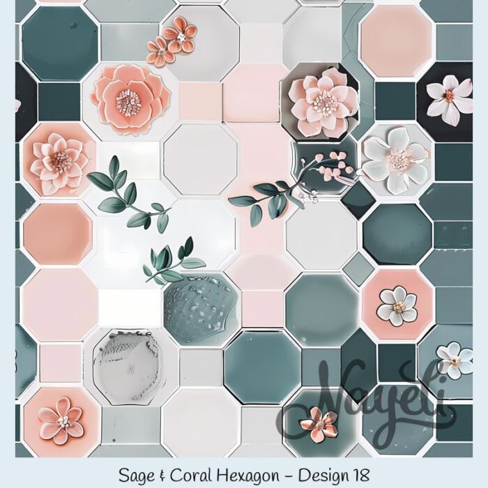 Sage & Coral Hexagon – Bild 19