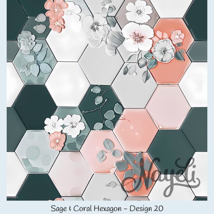 Sage & Coral Hexagon – Bild 21
