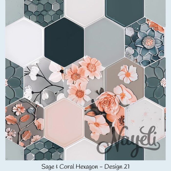Sage & Coral Hexagon – Bild 22