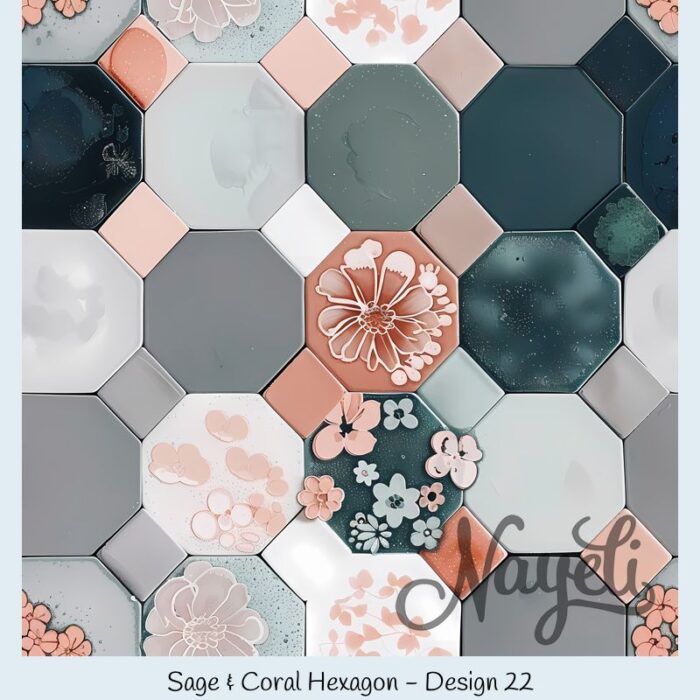 Sage & Coral Hexagon – Bild 23