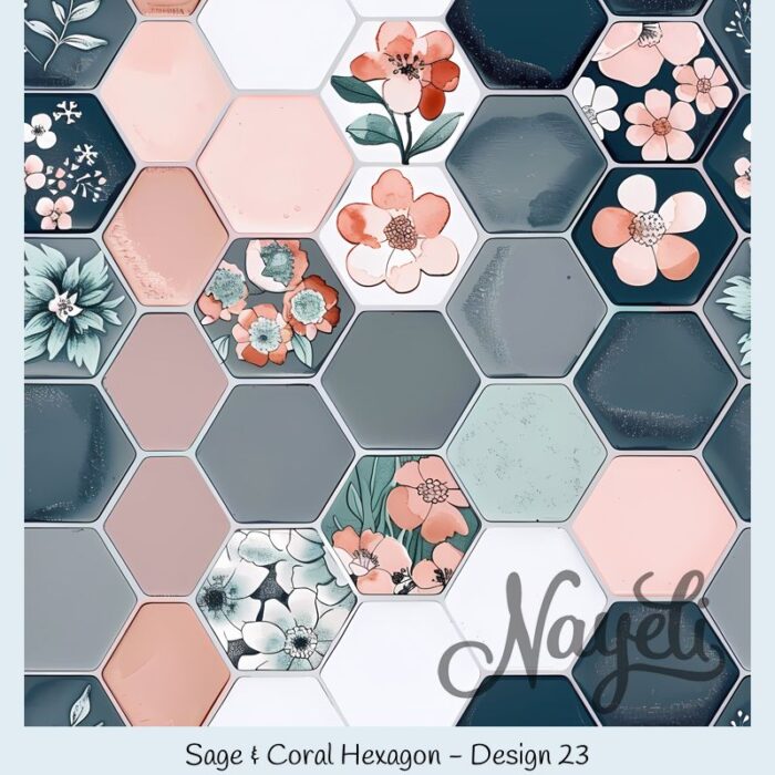 Sage & Coral Hexagon – Bild 24