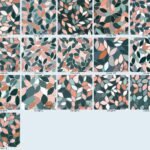 Sage & Coral Stained Leaves