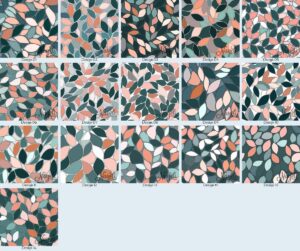 Sage & Coral Stained Leaves