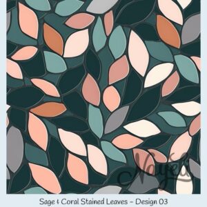 Sage & Coral Stained Leaves – Bild 4