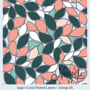 Sage & Coral Stained Leaves – Bild 6