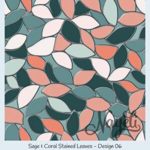 Sage & Coral Stained Leaves – Bild 7