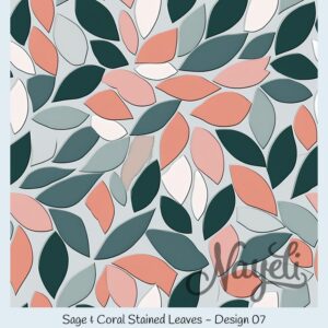 Sage & Coral Stained Leaves – Bild 8