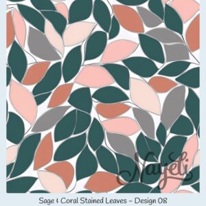 Sage & Coral Stained Leaves – Bild 9