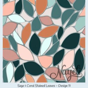 Sage & Coral Stained Leaves – Bild 12