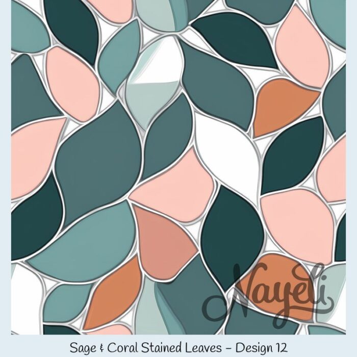 Sage & Coral Stained Leaves – Bild 13