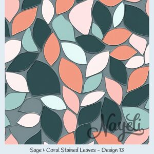 Sage & Coral Stained Leaves – Bild 14