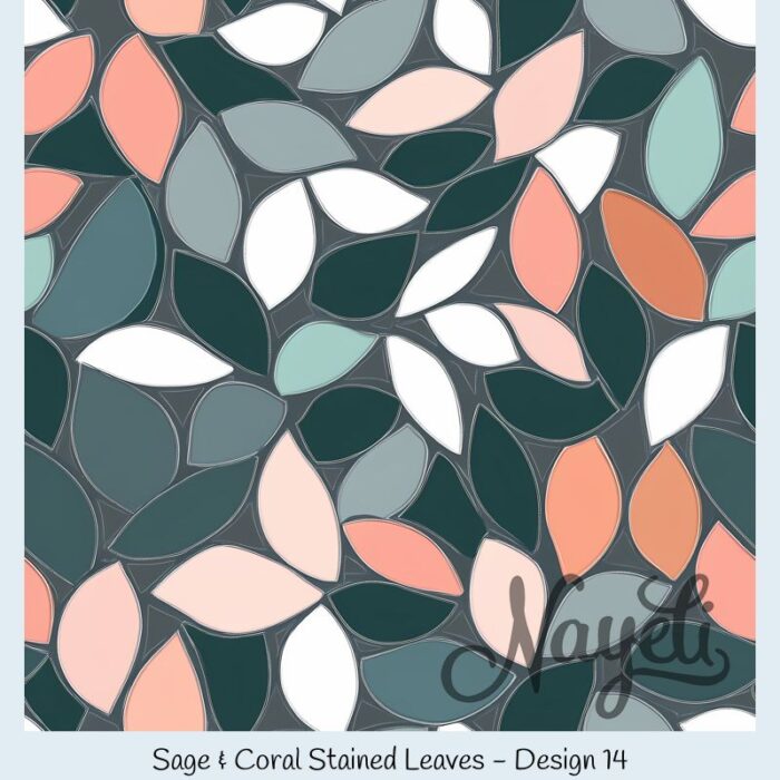 Sage & Coral Stained Leaves – Bild 15