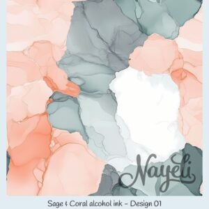 Sage & Coral alcohol ink – Bild 2