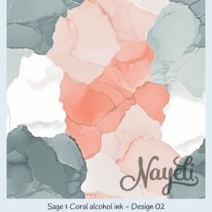 Sage & Coral alcohol ink – Bild 3