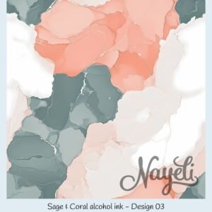 Sage & Coral alcohol ink – Bild 4