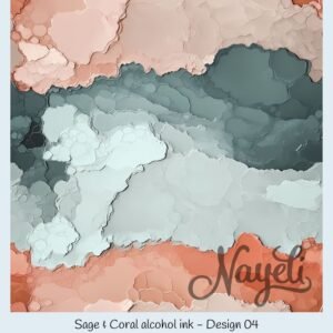 Sage & Coral alcohol ink – Bild 5