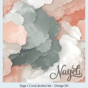 Sage & Coral alcohol ink – Bild 6