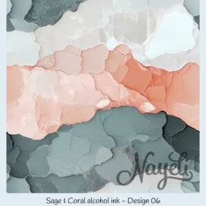 Sage & Coral alcohol ink – Bild 7