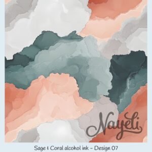 Sage & Coral alcohol ink – Bild 8
