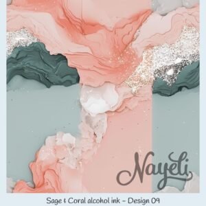 Sage & Coral alcohol ink – Bild 10