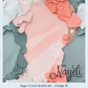 Sage & Coral alcohol ink – Bild 11